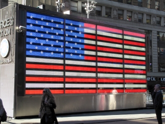 Flag in Times Square